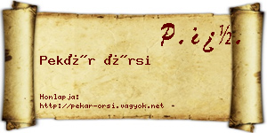 Pekár Örsi névjegykártya